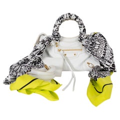 BALENCIAGA blanc cuir 2019 CLASSIC CITY SCARF NANO Sac