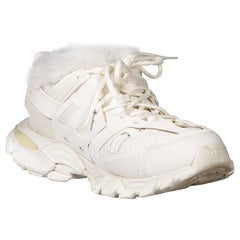 Balenciaga White Faux Fur Lined Track Trainers Size IT 41