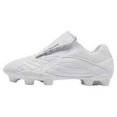 Balenciaga White Faux Leather Soccer Low Top Sneakers Size 38