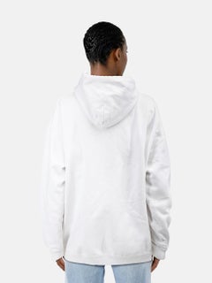 Balenciaga White Front Logo Print Hoodie Size M