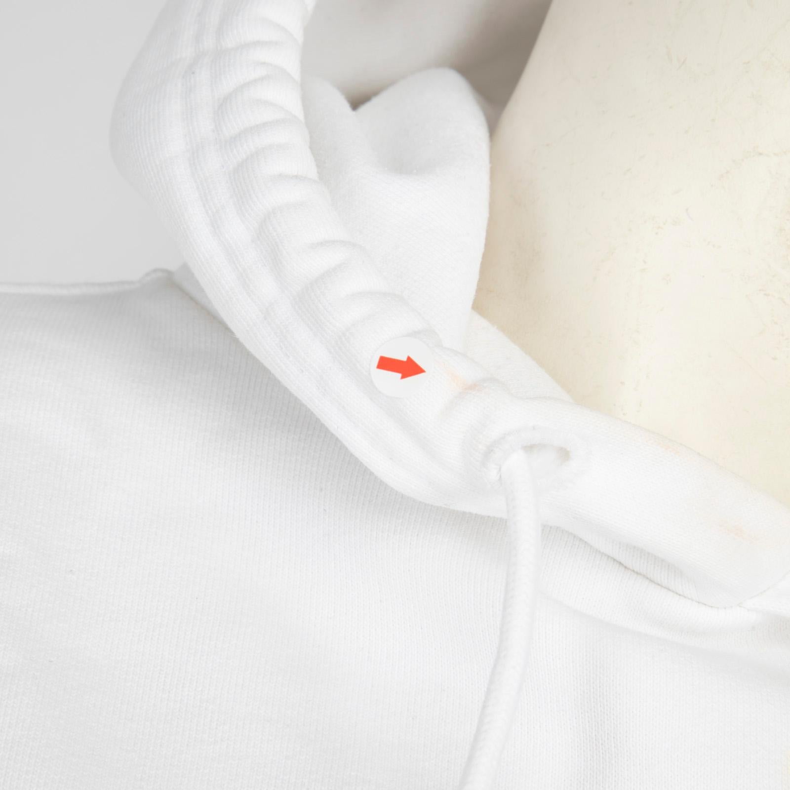 Balenciaga White Front Logo Print Hoodie Size M Bon état - En vente à London, GB