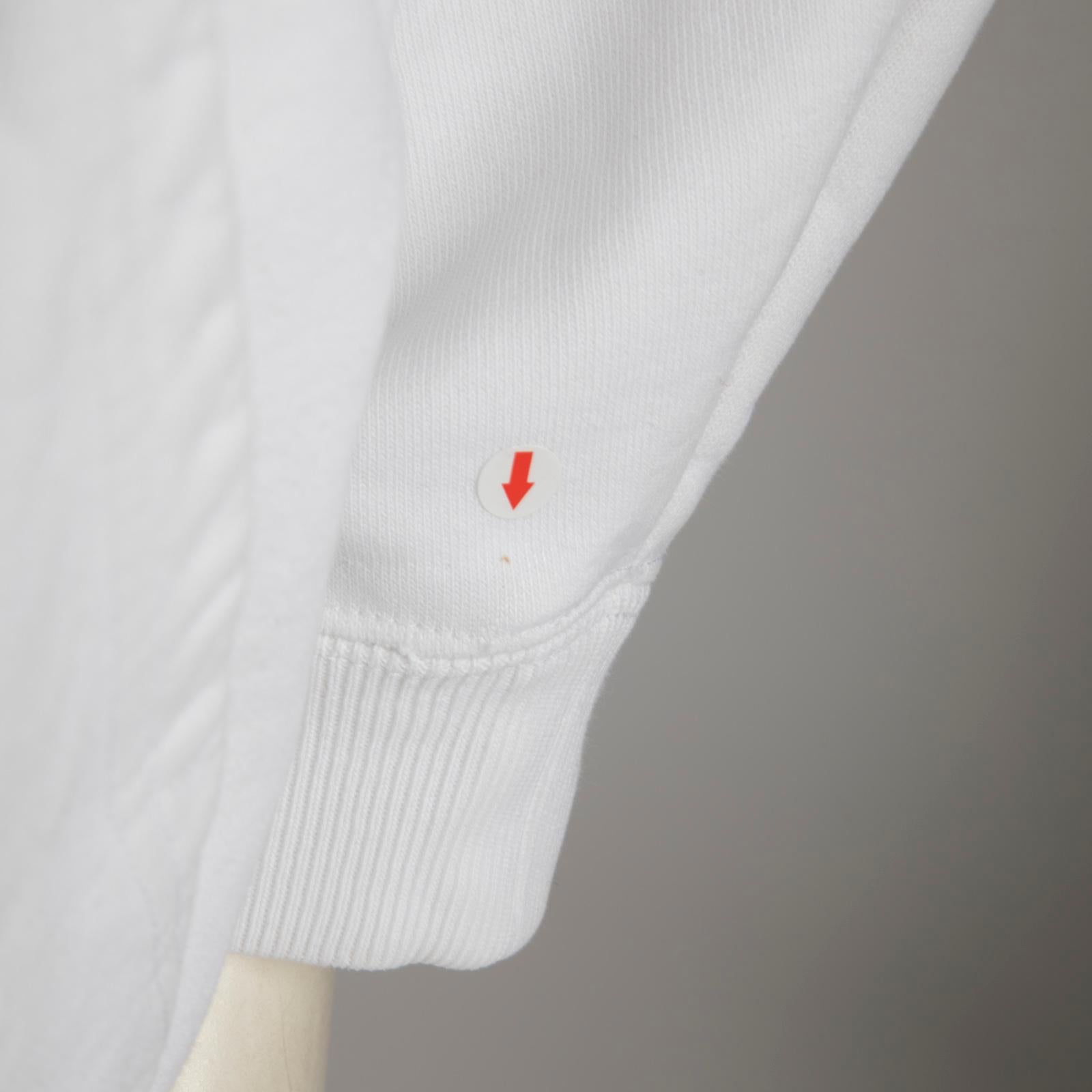 Balenciaga White Front Logo Print Hoodie Size M en vente 3