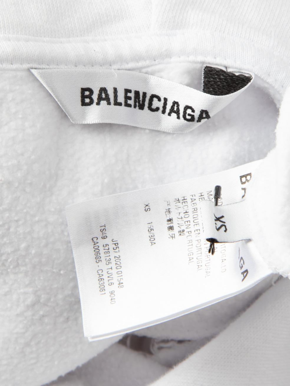 Balenciaga Weißer I Love U- Hoodie mit Druck Größe XS im Angebot 3