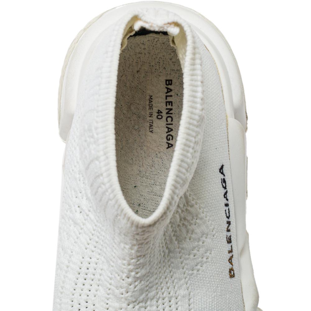 Balenciaga White Knit Fabric Speed 