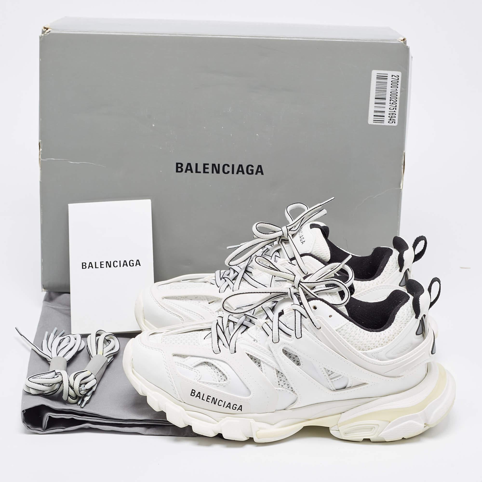 Balenciaga White Leather and Mesh Track Low Top Sneakers Size 39 4