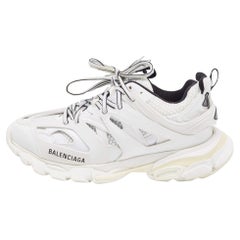 Balenciaga White Leather and Mesh Track Low Top Sneakers Size 39