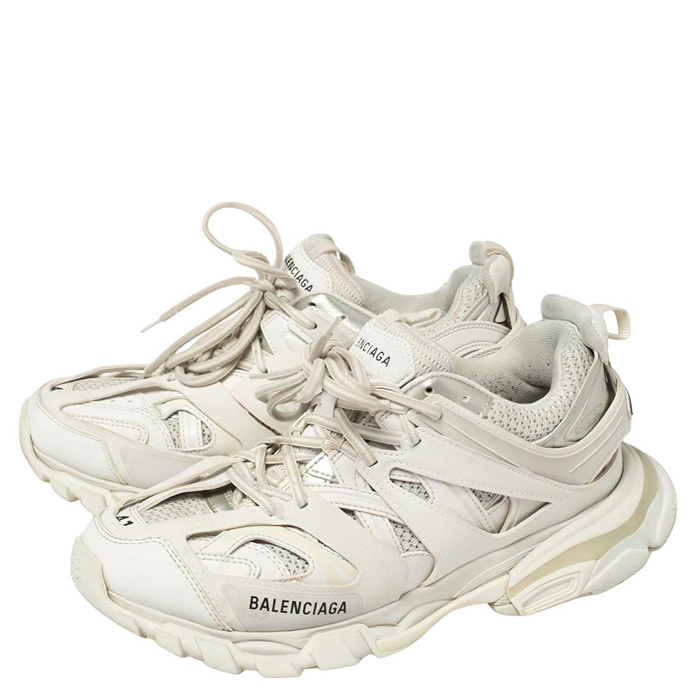 Balenciaga White Leather And Mesh Track Trainers Sneakers Size 41 1