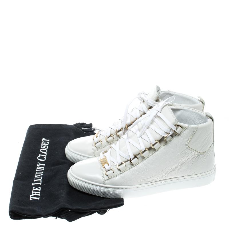 Balenciaga White Leather Arena Platform Sneakers Size 37 2