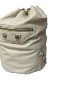 Balenciaga White  Leather Bucket Bag
