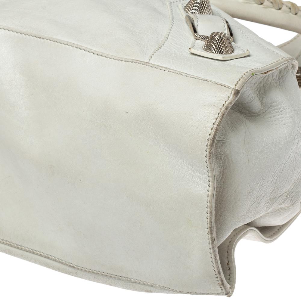 Balenciaga White Leather GSH Folder Bag 3