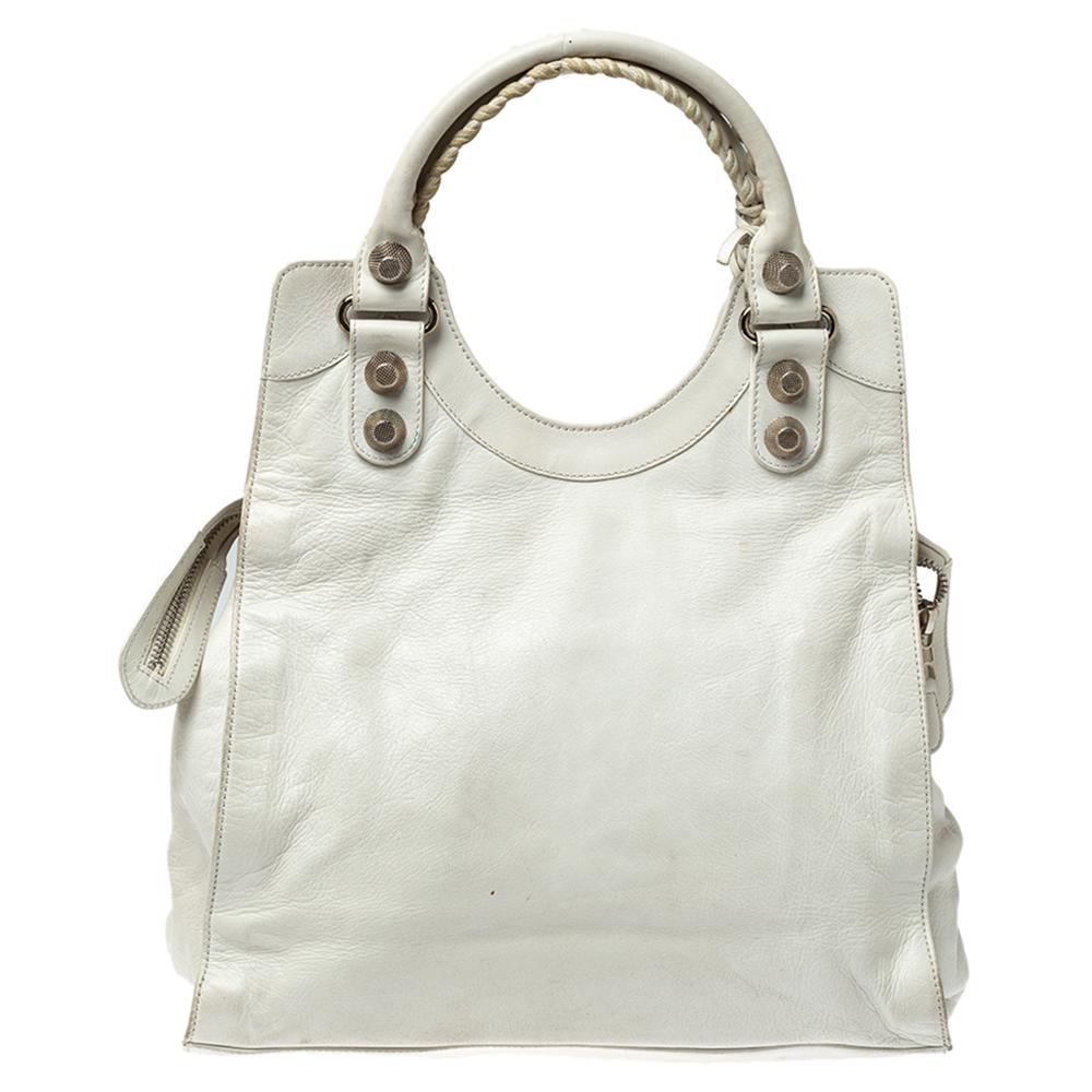 white balenciaga handbag