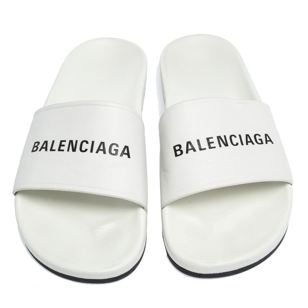 balenciaga white slides