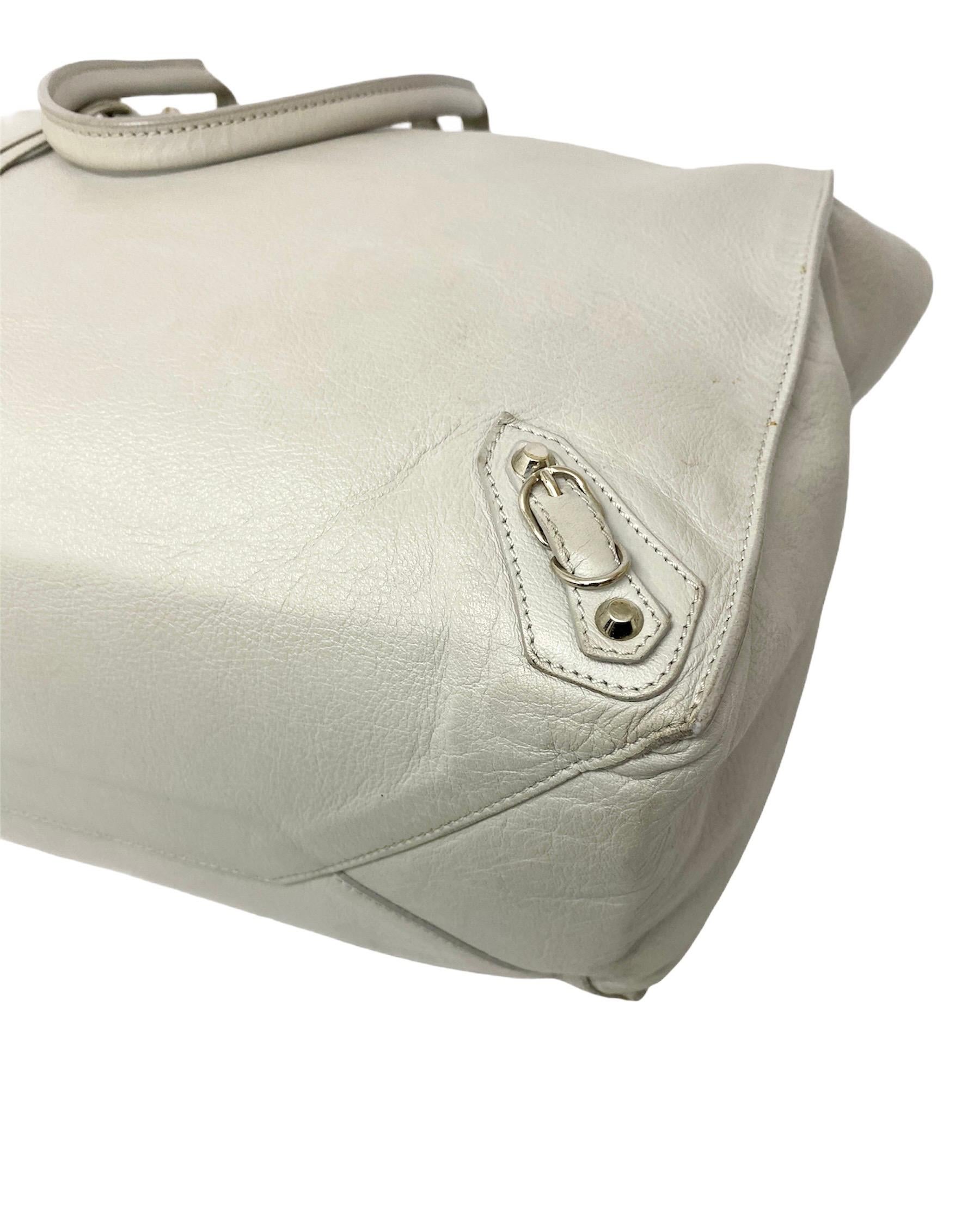 Women's Balenciaga White Leather Papier Bag