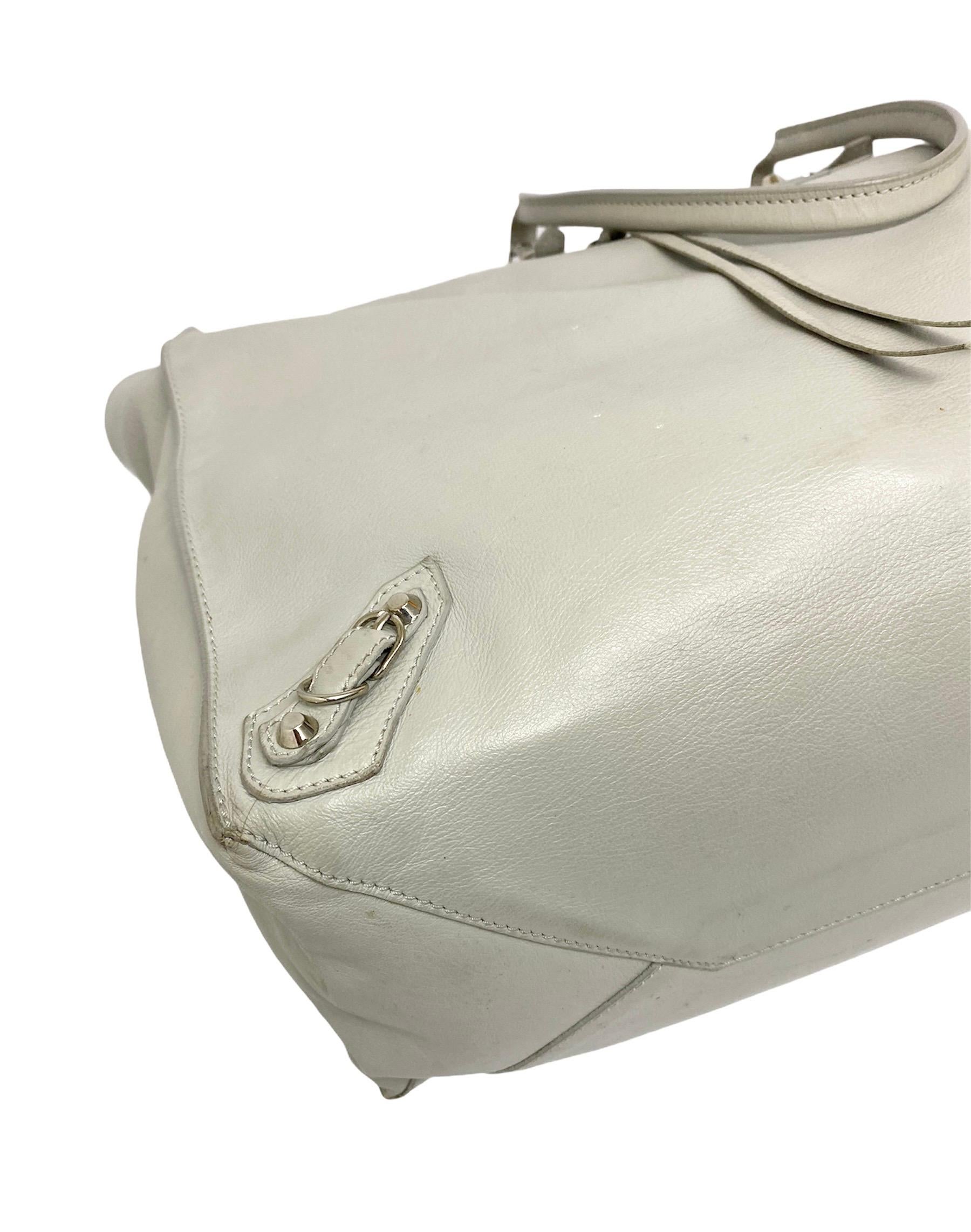 Balenciaga White Leather Papier Bag 1
