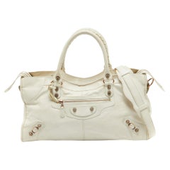 Balenciaga Fourre-tout RGH Part Time en cuir blanc