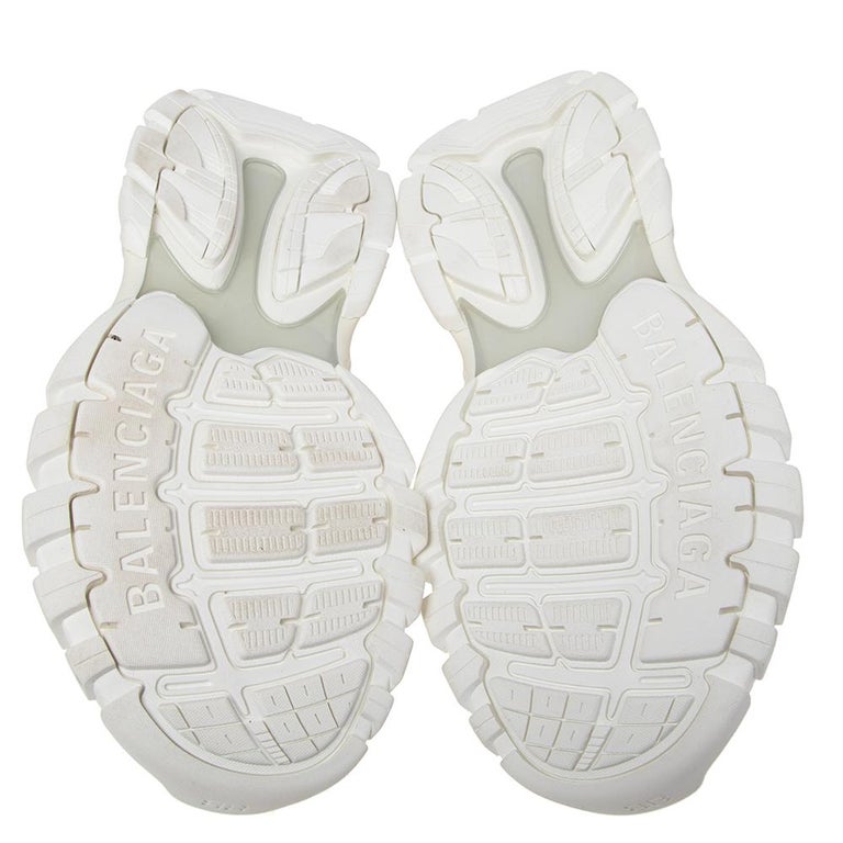 Balenciaga White Leather Rubber Track Sandals Size 41 For Sale at 1stDibs