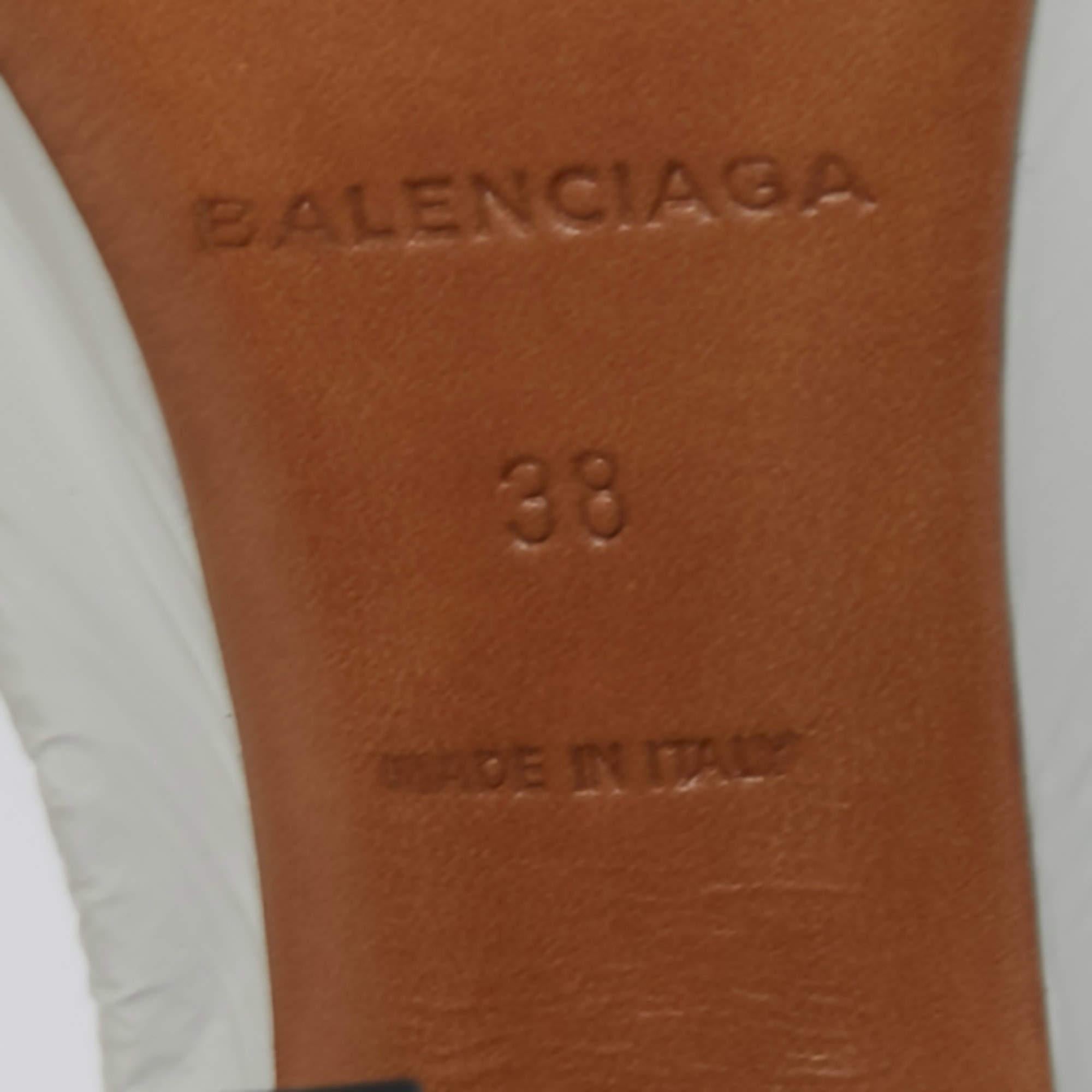 Balenciaga White Leather Square Toe Booties Size 38 1