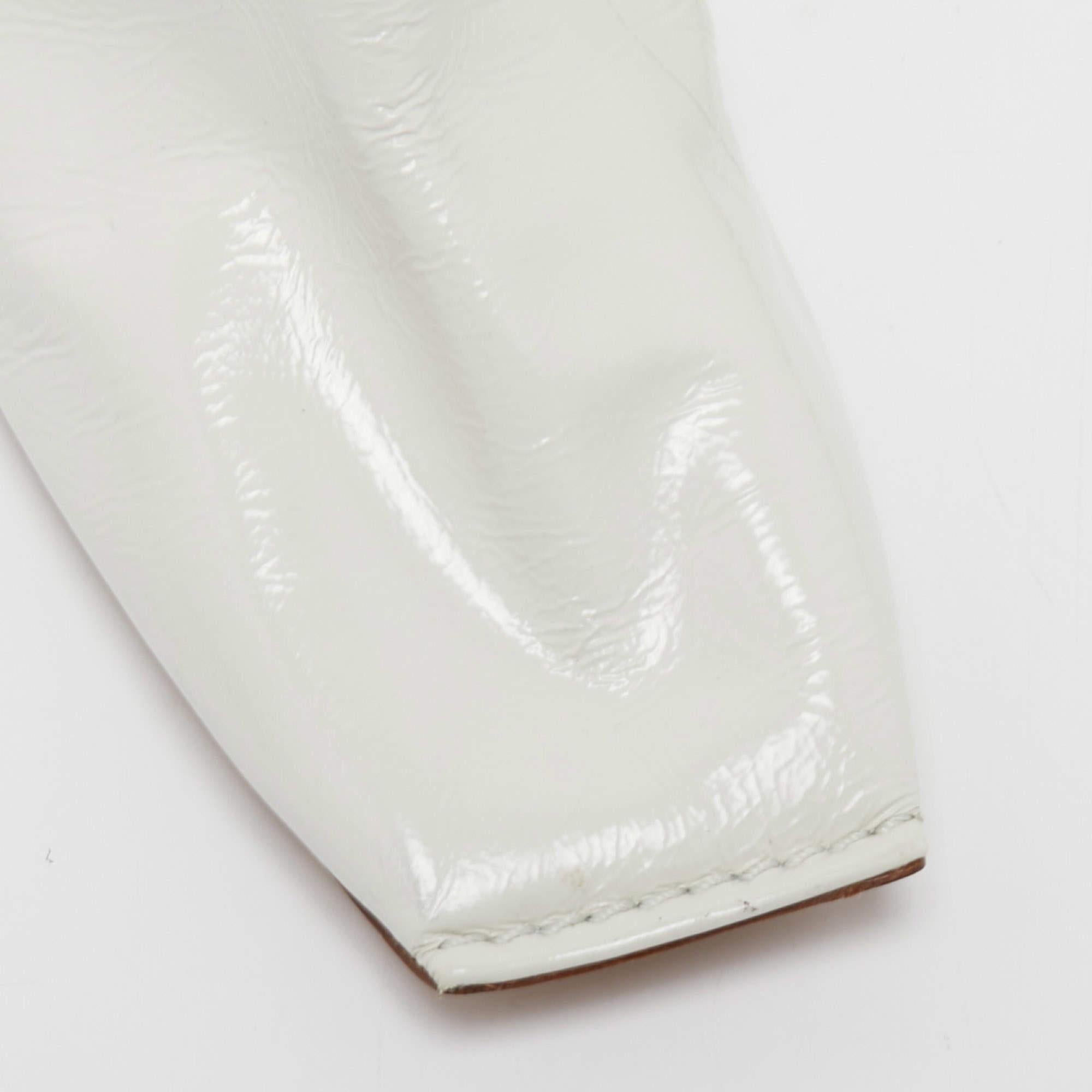 Balenciaga White Leather Square Toe Booties Size 38 2