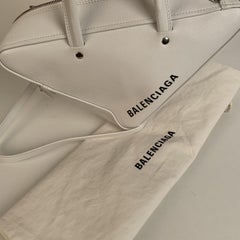 Balenciaga White Leather Triangle Duffle S Small Shoulder Bag
