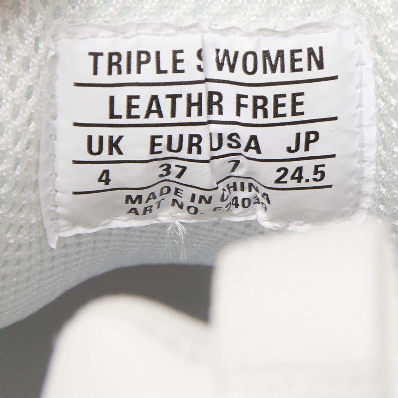 Balenciaga White Leather Triple S All Over Logo Sneakers Size 37 4