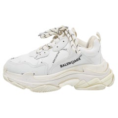 Balenciaga White Leather Triple S Sneakers Size 37
