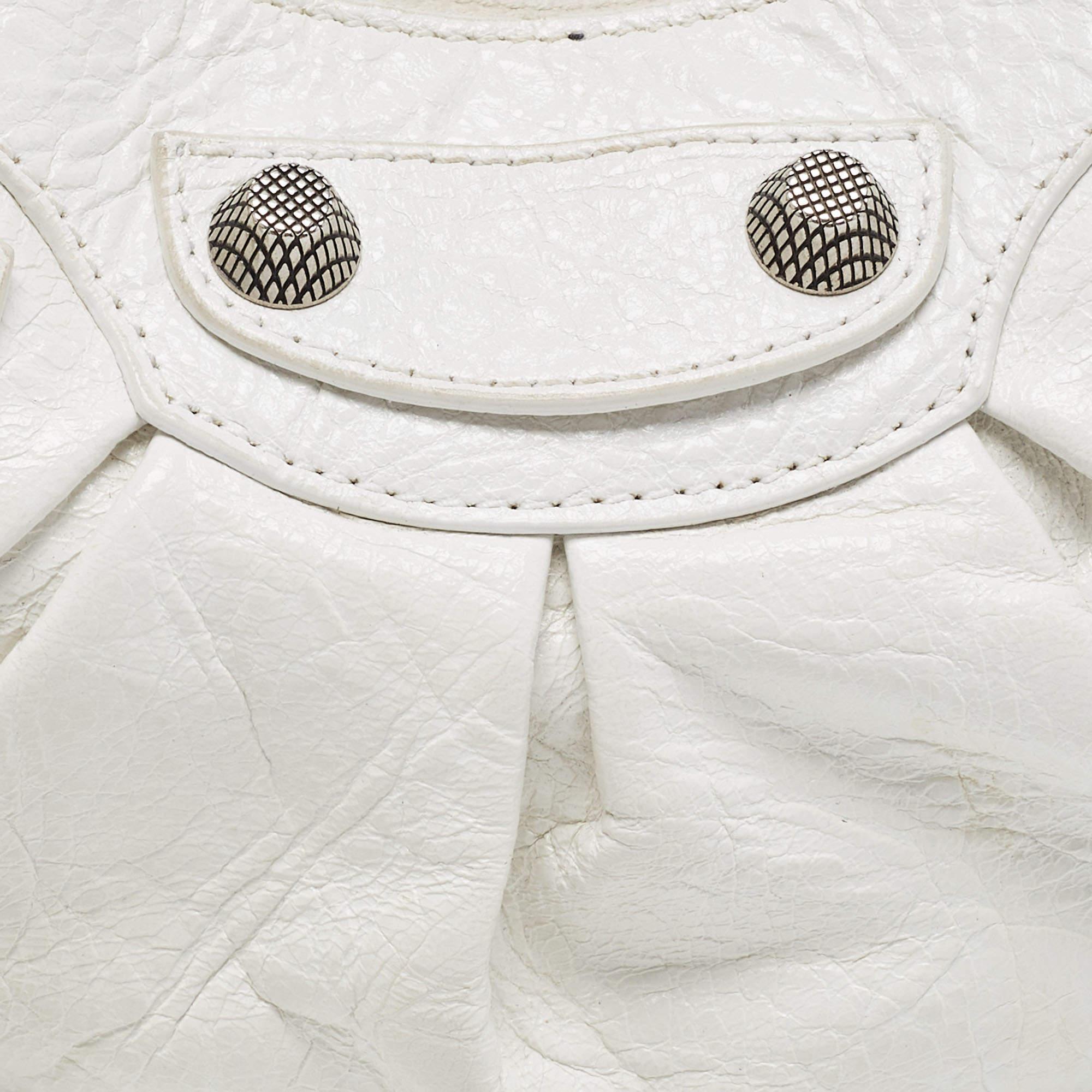 Balenciaga White Leather XS Le Cagole Shoulder Bag 8
