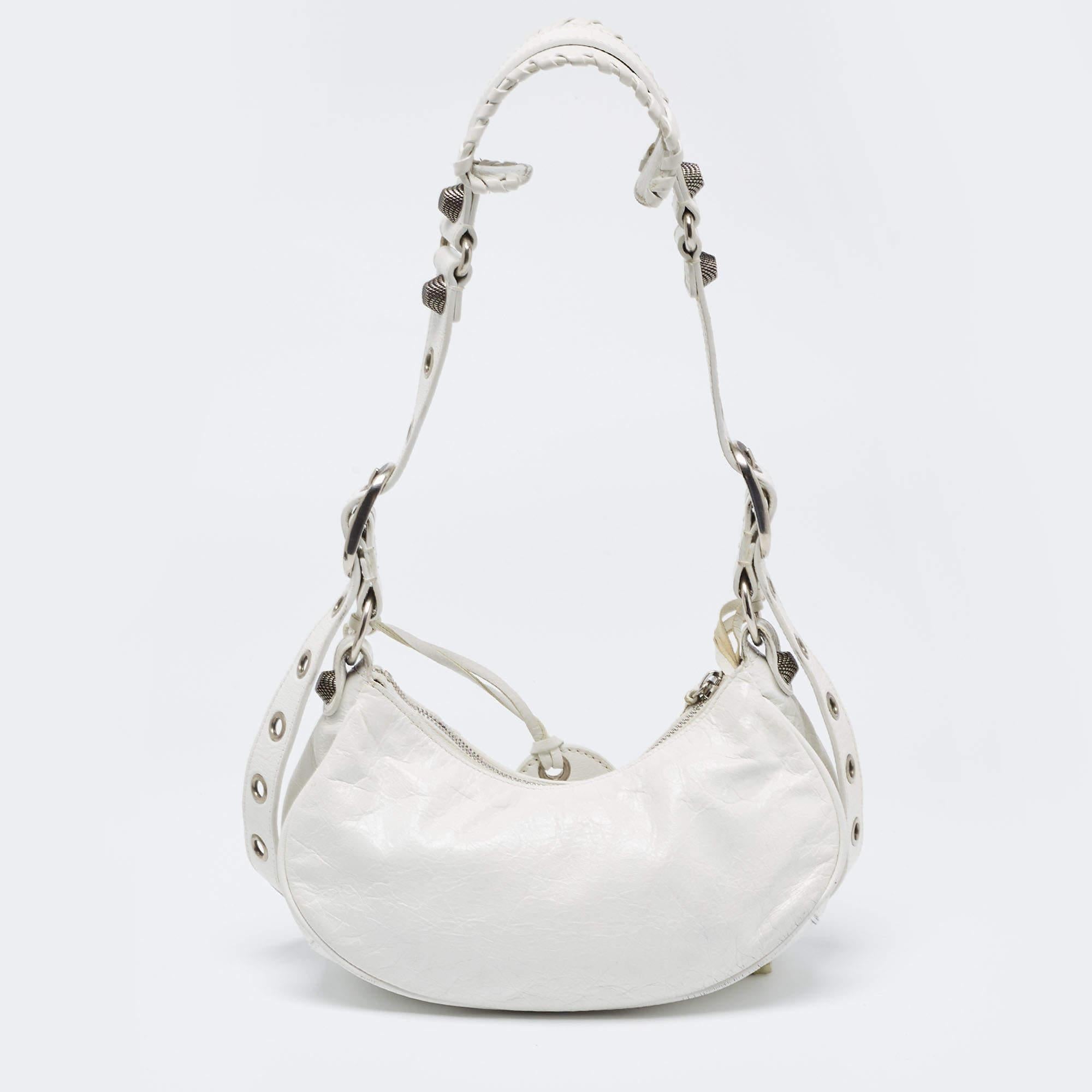 Balenciaga White Leather XS Le Cagole Shoulder Bag 9