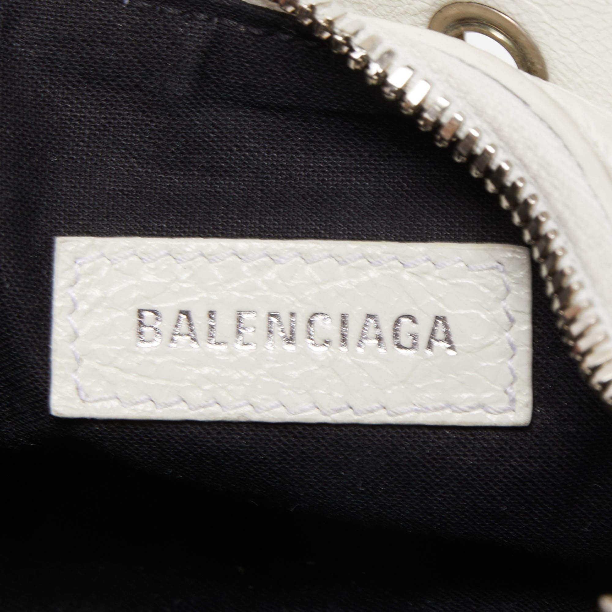 Balenciaga White Leather XS Le Cagole Shoulder Bag 3