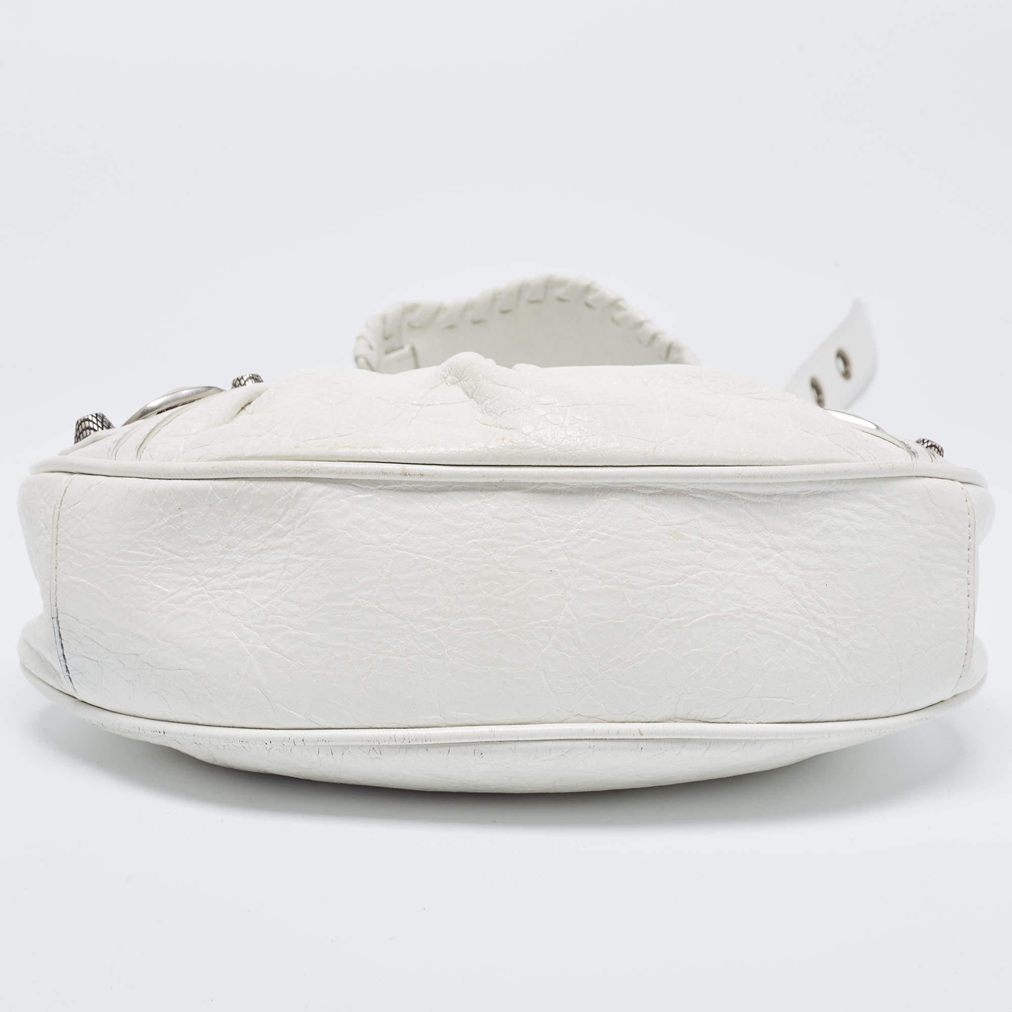 Balenciaga White Leather XS Le Cagole Shoulder Bag 2