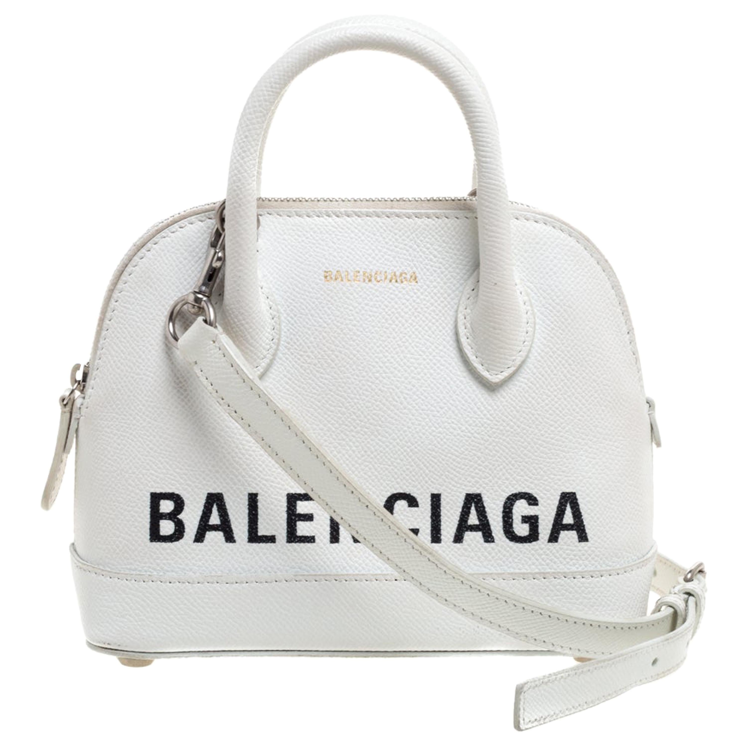 Balenciaga White Leather XXS Ville Bag