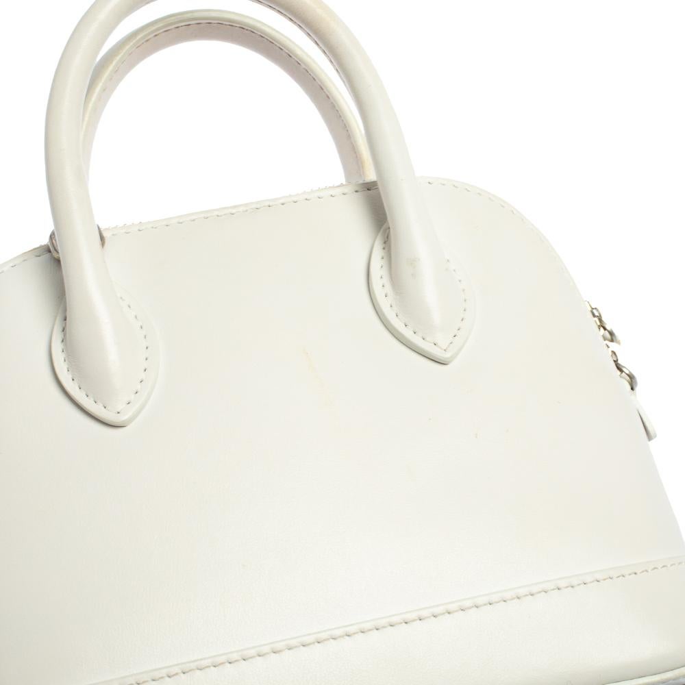 Balenciaga White Leather XXS Ville Logo Satchel 4