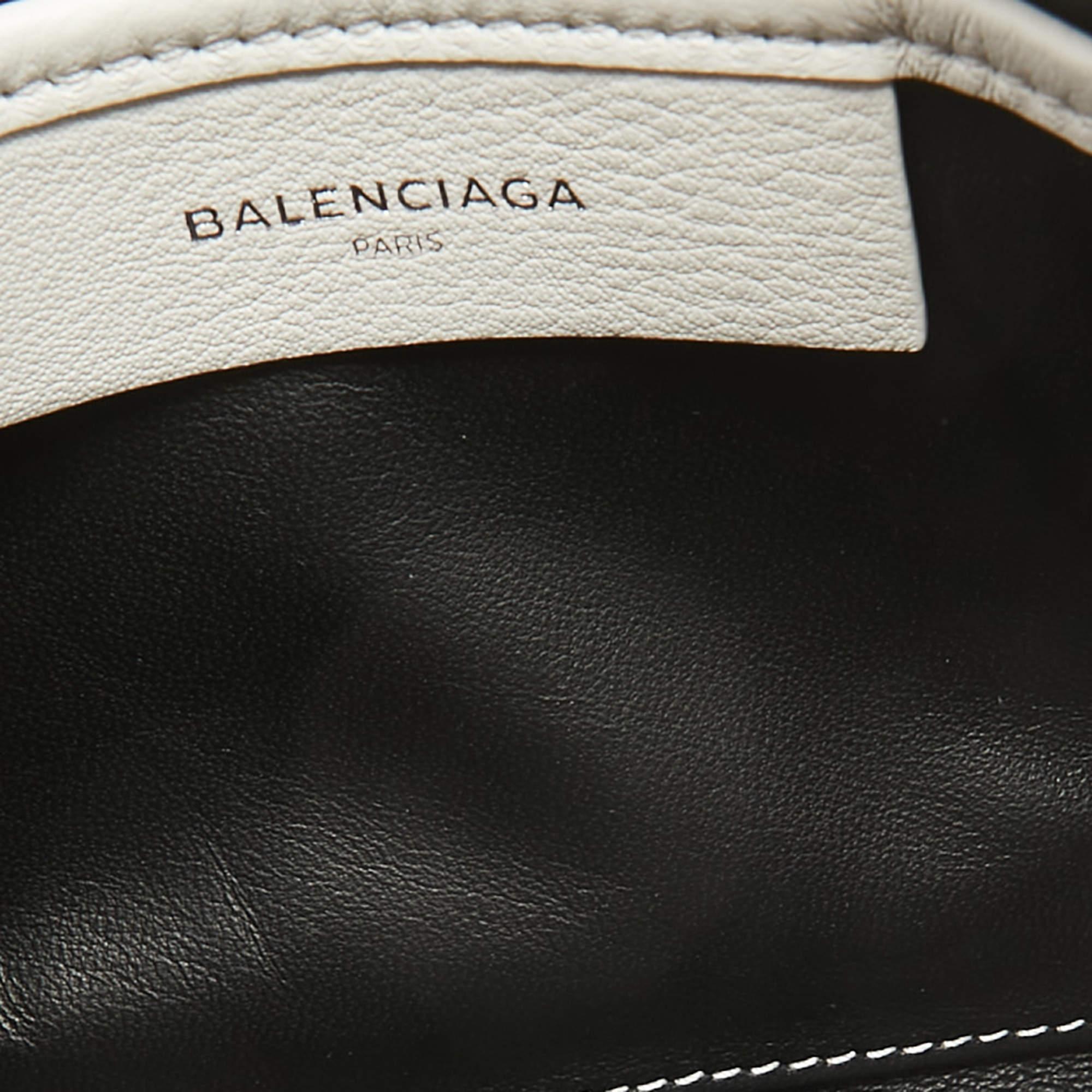 Balenciaga White Leather Zip Pouch For Sale 1