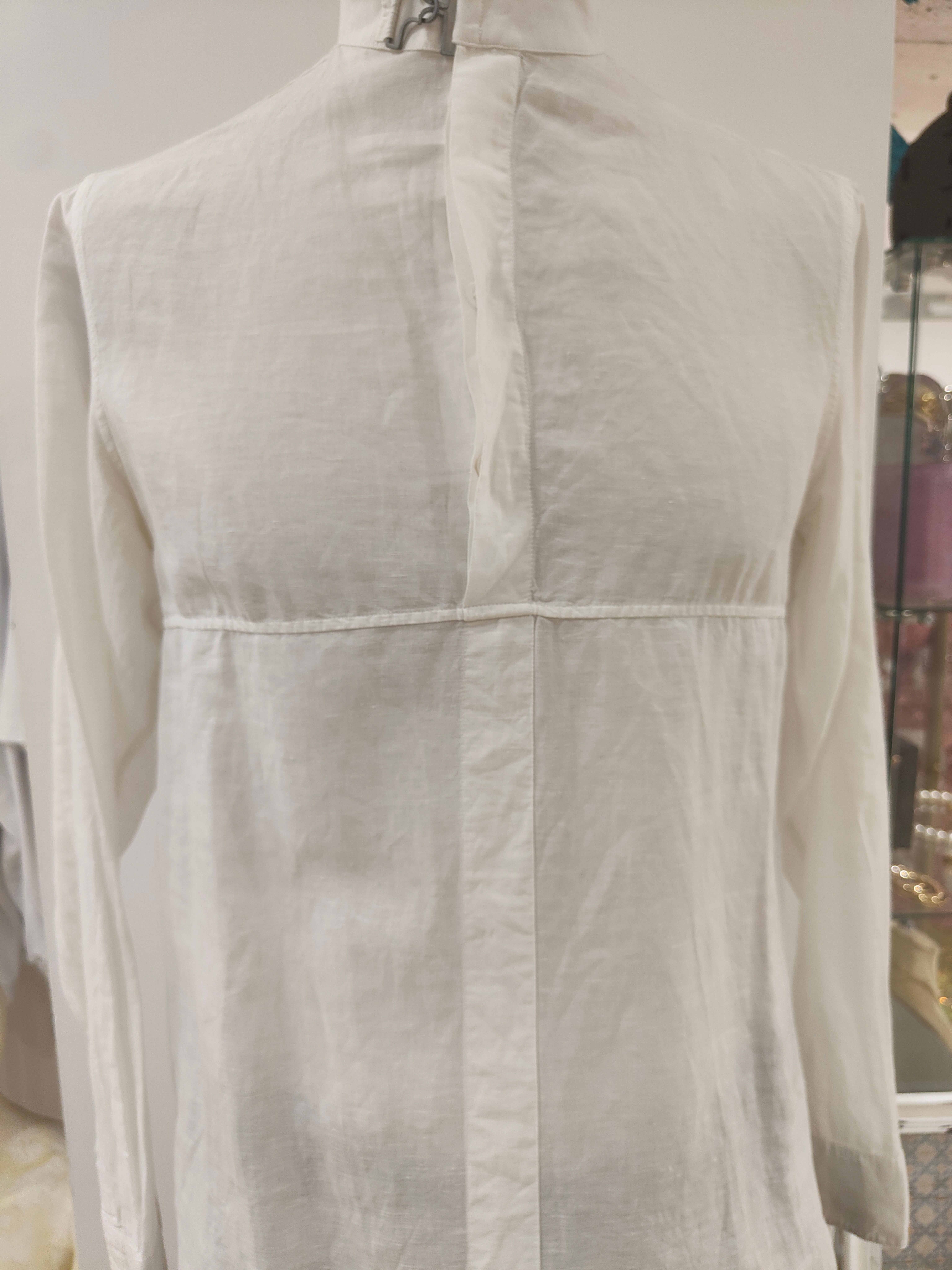 Balenciaga white linen shirt For Sale 2