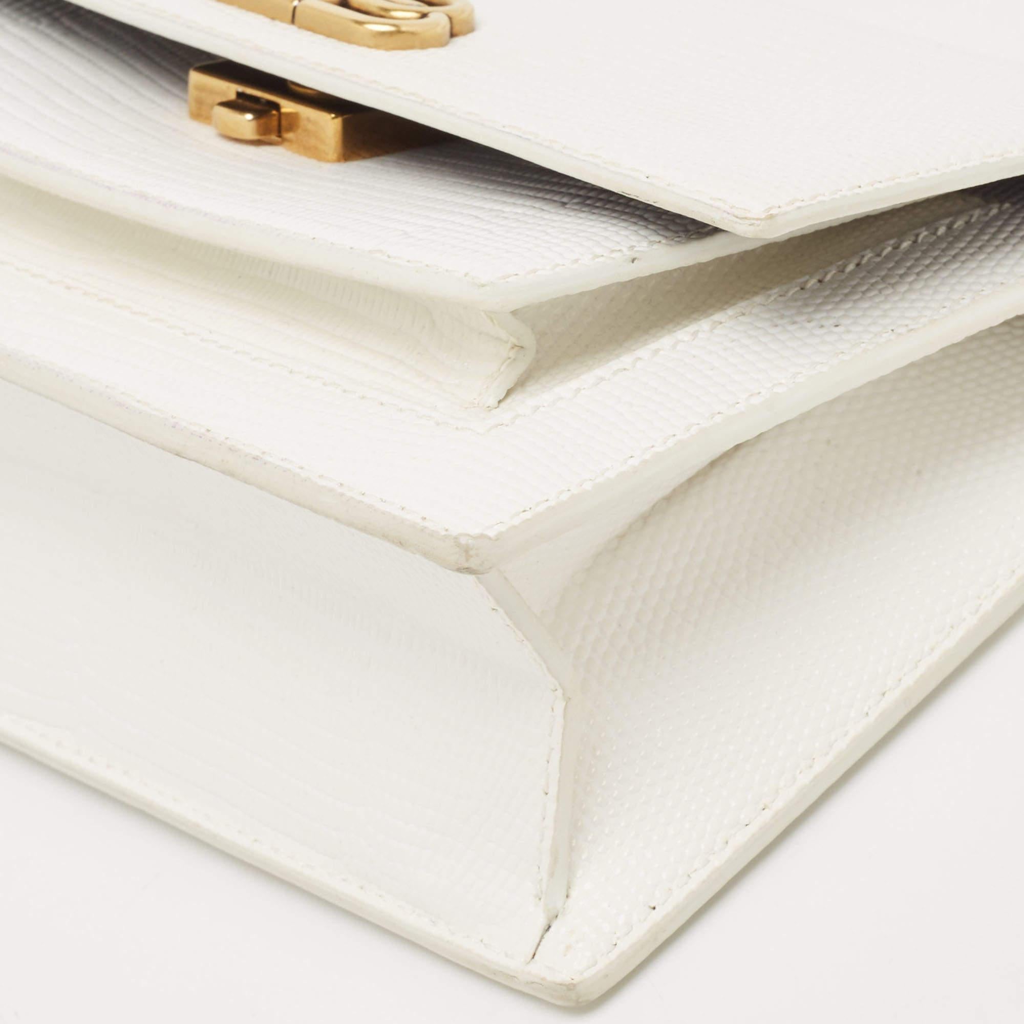 Balenciaga Weiße Tasche aus geprägtem Leder mit Eidechsenprägung XS mit scharfer Henkel oben im Angebot 10