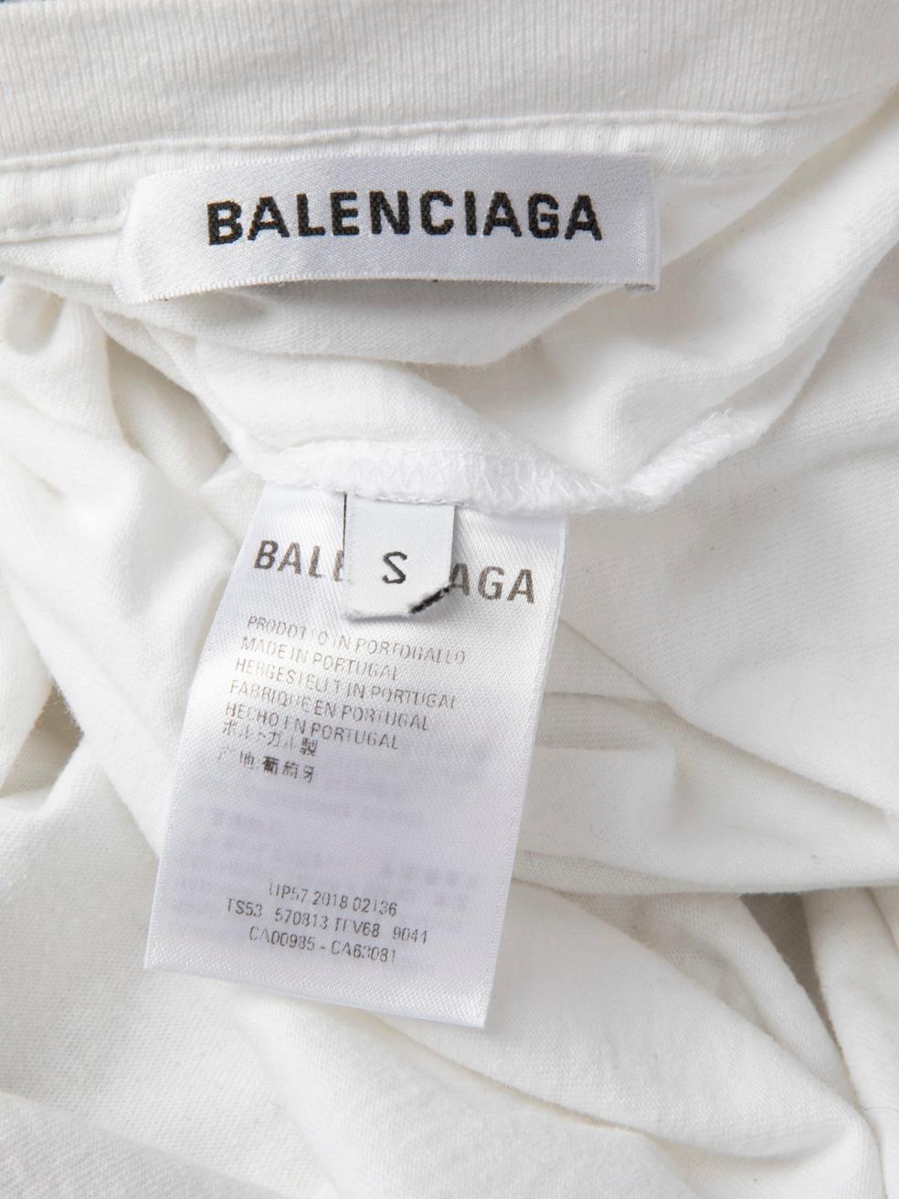 Balenciaga haut brodé de logo blanc, taille S en vente 2