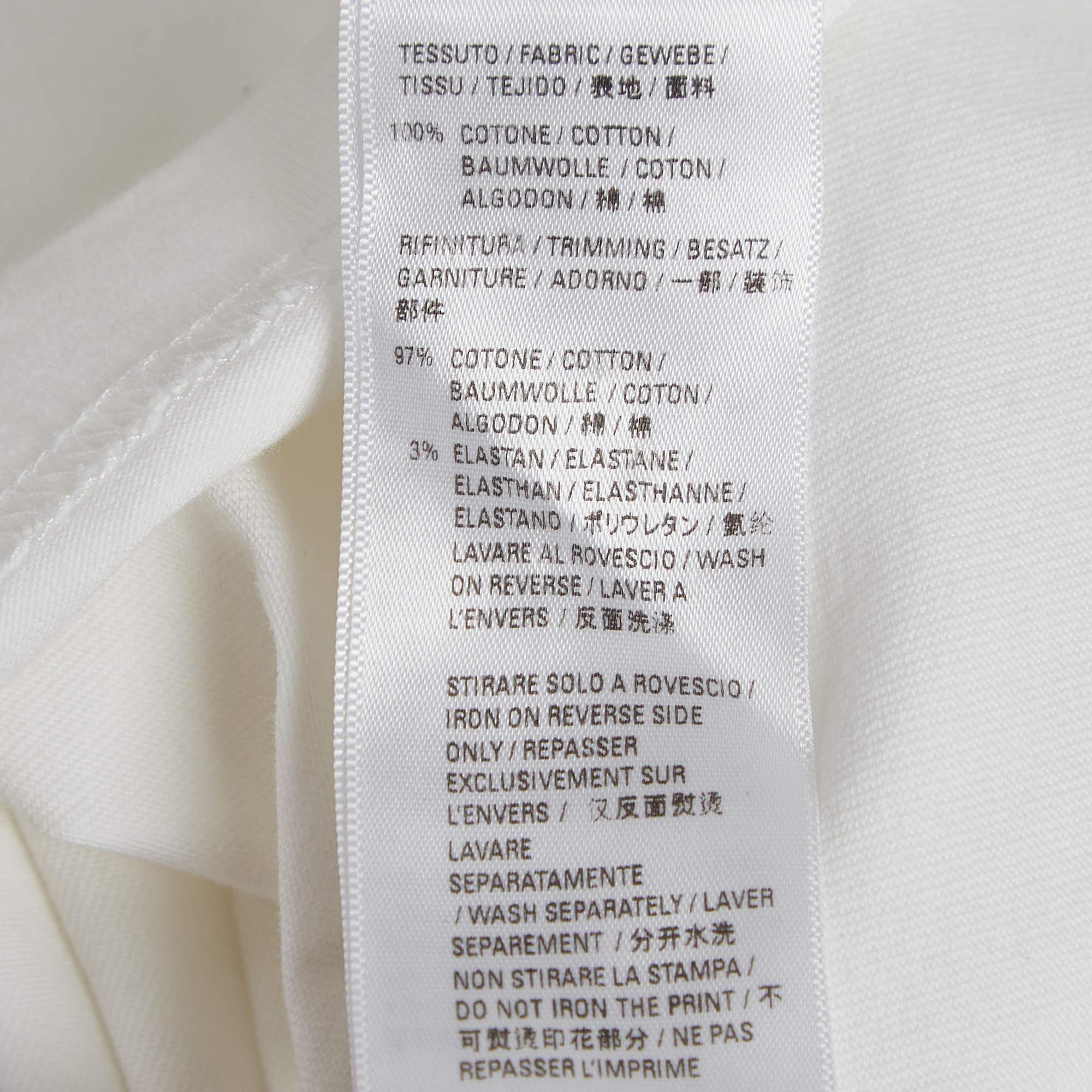Men's Balenciaga White Logo Print Cotton Half Sleeve T-Shirt S For Sale