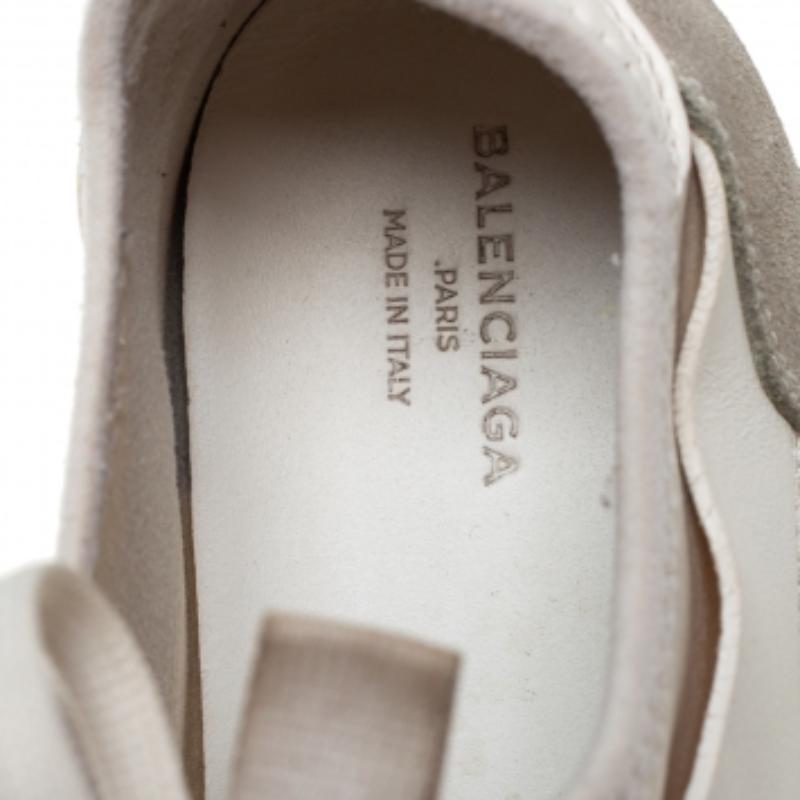Balenciaga White Mesh And Leather Race Runner Low Top Sneakers Size 37 Damen im Angebot
