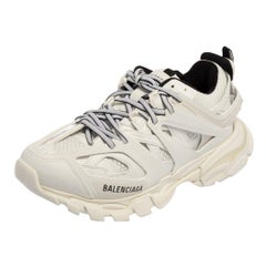 Balenciaga White Mesh And Leather Track Low Top Sneakers 39