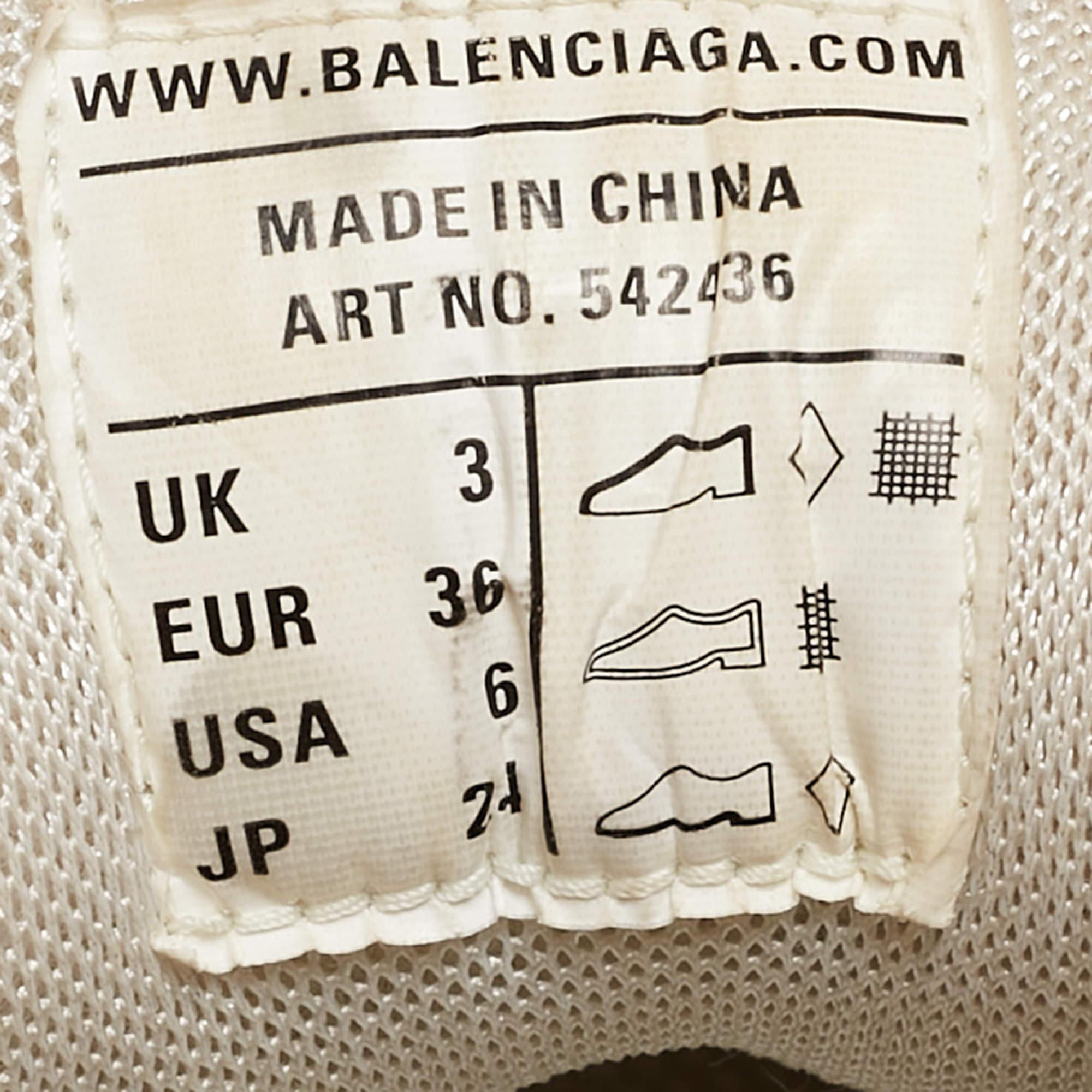 Balenciaga White Mesh and Leather Track Sneakers Size 36 4