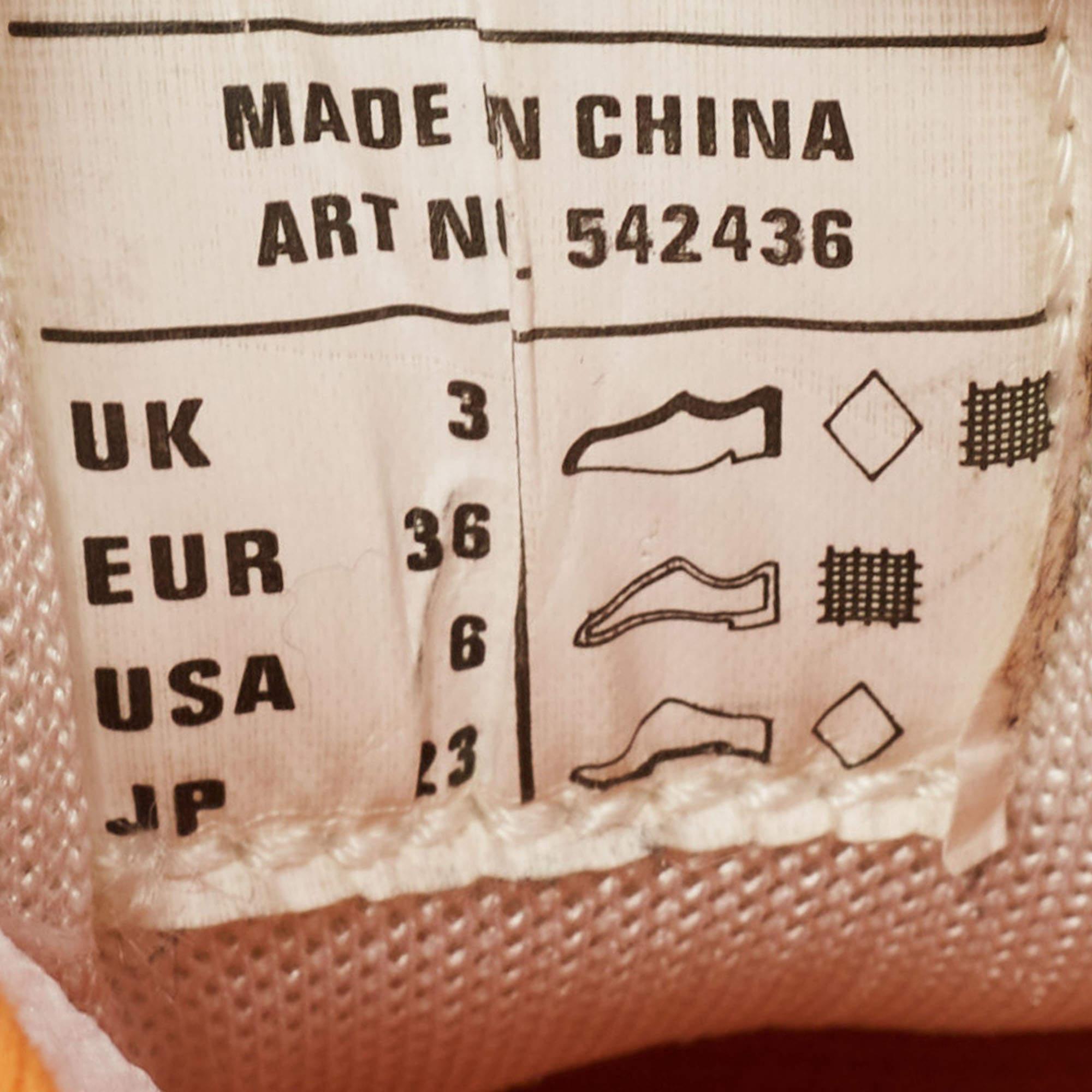 Balenciaga White/Orange Leather and Mesh Track Low Top Sneakers Size 36 3