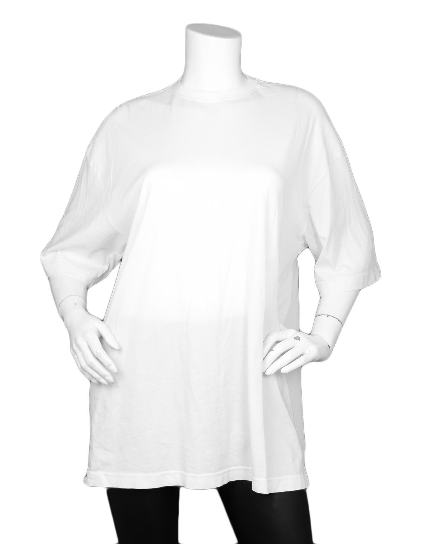 Balenciaga White Over-sized T-Shirt with 
