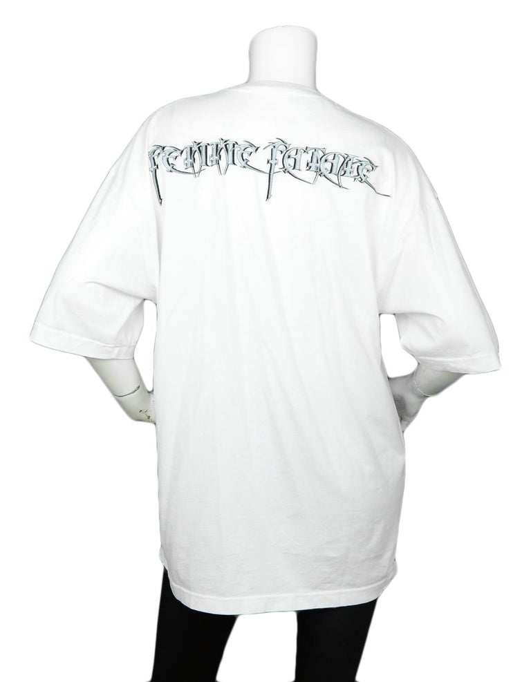 Balenciaga White Oversized T-Shirt with "Femme Fatale" Embroidery at Black  sz XS For Sale at 1stDibs