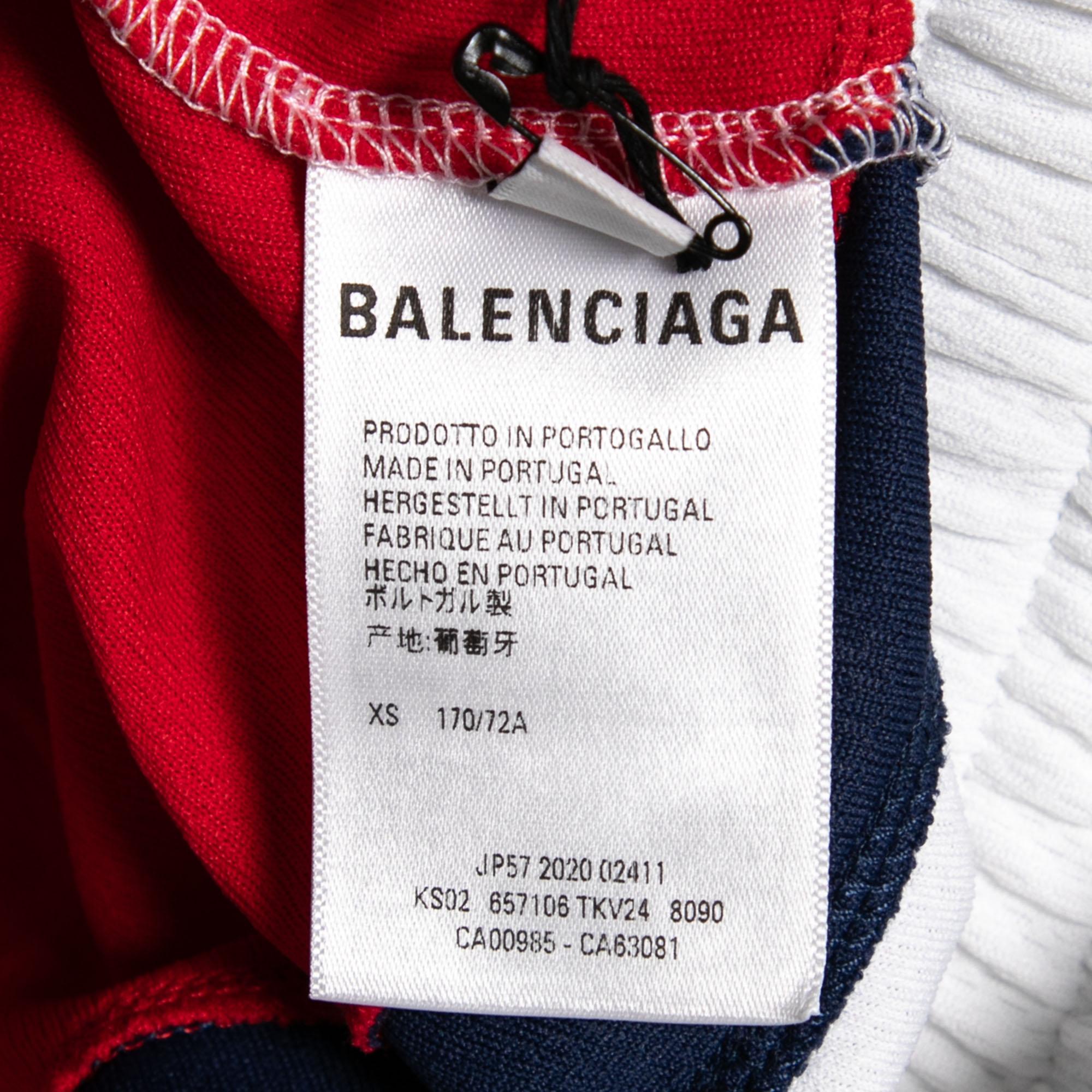 Weiße bedruckte Stretch-Strick Shorts von Balenciaga mit Logo XS im Zustand „Neu“ im Angebot in Dubai, Al Qouz 2