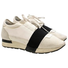 Used Balenciaga White Race Runner Trainers SIZE 38