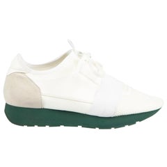 Used Balenciaga White Race Runner Trainers Size IT 39