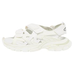 Balenciaga White Rubber and Faux Leather Track Sandals Size 42