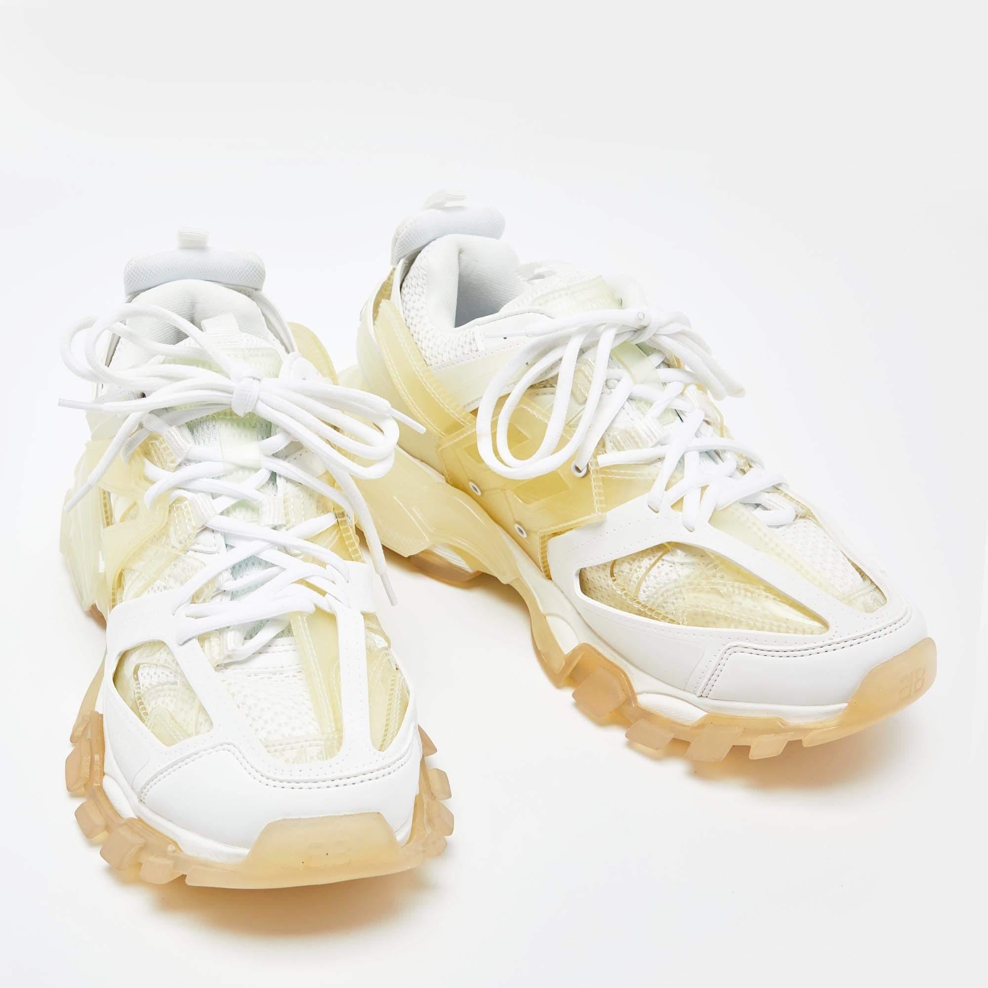 Balenciaga White Rubber and Mesh Track Trainer Sneakers 1