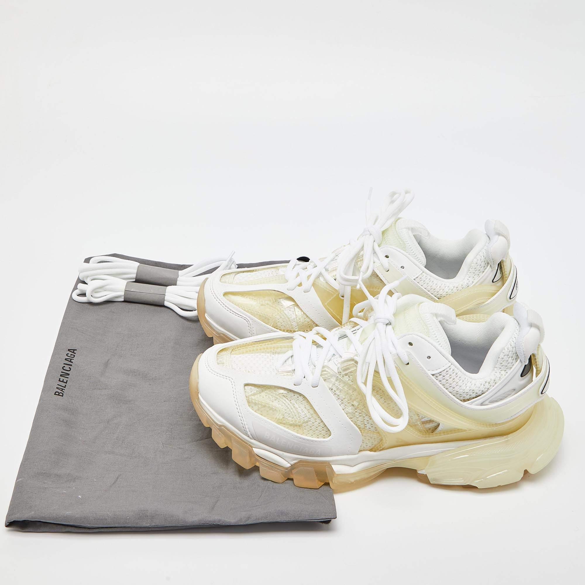 Balenciaga White Rubber and Mesh Track Trainer Sneakers 5
