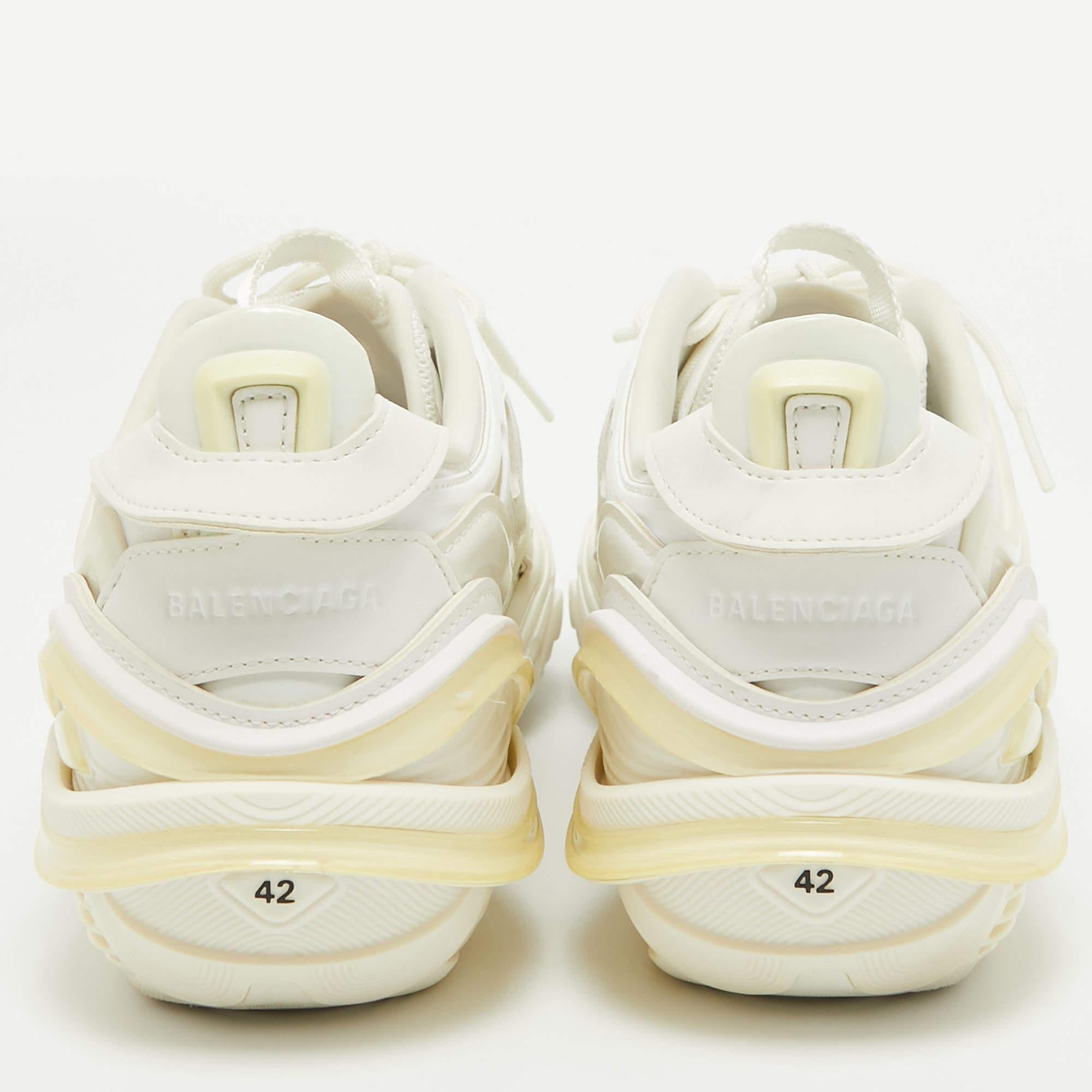 Men's Balenciaga White Rubber and Mesh Tyrex Sneakers Size 42 For Sale