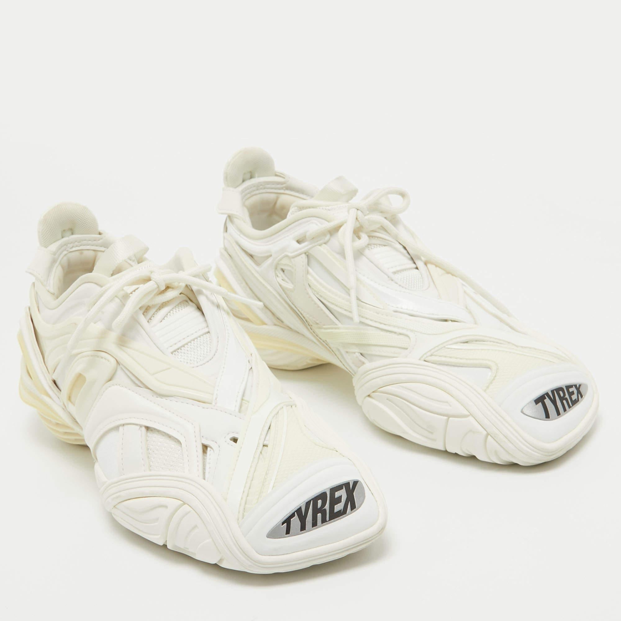 Balenciaga White Rubber and Mesh Tyrex Sneakers Size 42 1